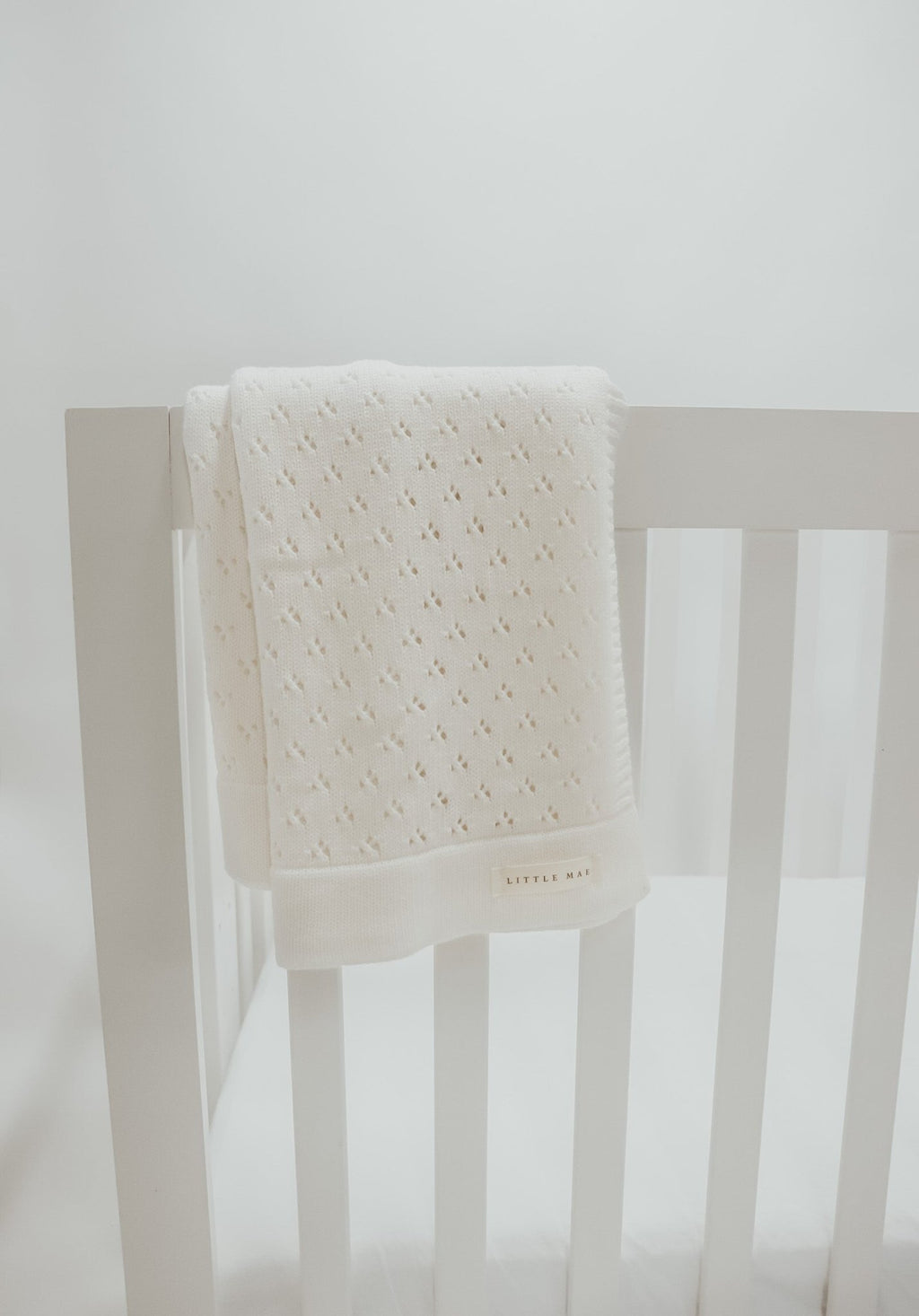 Vanilla Pointelle Knit Blanket