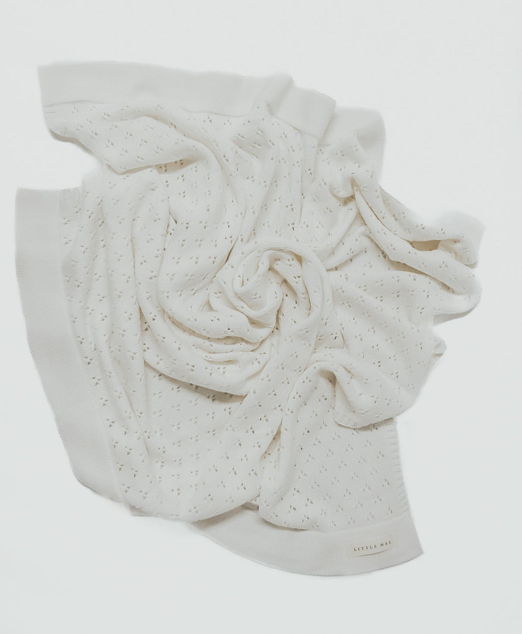Vanilla Pointelle Knit Blanket