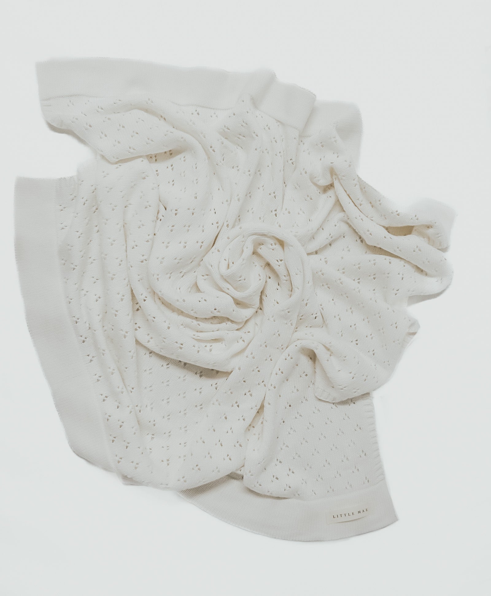 Vanilla Pointelle Knit Blanket