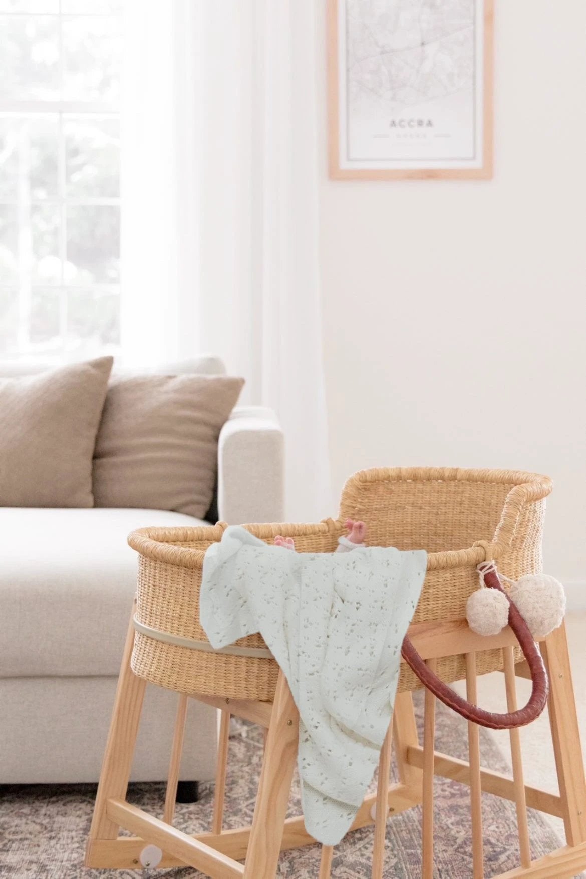 Vanilla White Pointelle Knit Blanket by Little Mae & Co