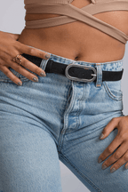 Vegan Cork Leather Women's Belt (Black) Belts La Vie Bien Vegan Cork Leather Women's Belt (Black)