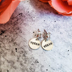 Vegan Crystal Stud Earrings Stamped Earrings La Vie Bien Vegan Crystal Stud Earrings