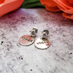 Vegan Crystal Stud Earrings Stamped Earrings La Vie Bien Vegan Crystal Stud Earrings