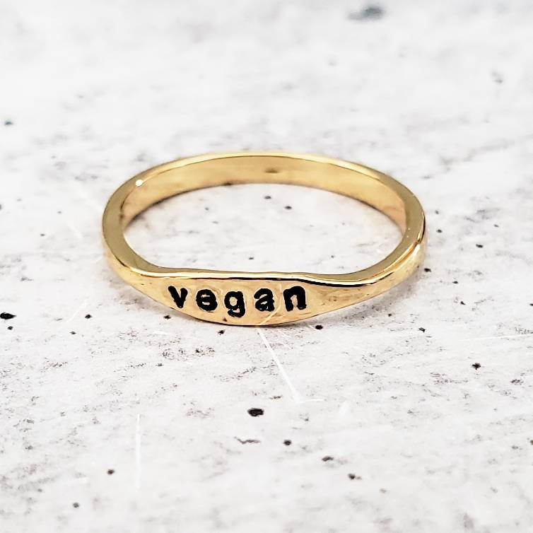 Vegan Dainty Gold or Silver Ring Rings La Vie Bien Vegan Dainty Gold or Silver Ring