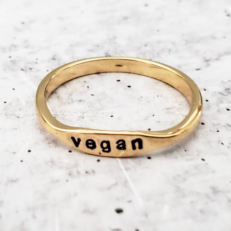 Vegan Dainty Gold or Silver Ring Rings La Vie Bien Vegan Dainty Gold or Silver Ring