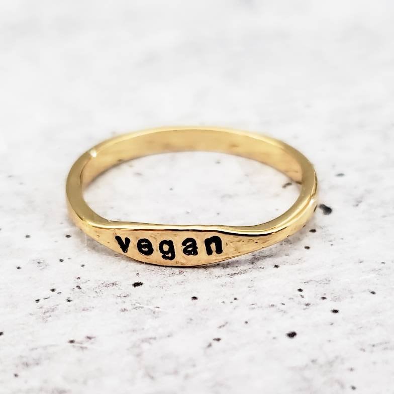 Vegan Dainty Gold or Silver Ring Rings La Vie Bien Vegan Dainty Gold or Silver Ring