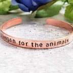 VEGAN FOR THE ANIMALS Stacking Cuff Bracelet Stamped Cuffs La Vie Bien VEGAN FOR THE ANIMALS Stacking Cuff Bracelet