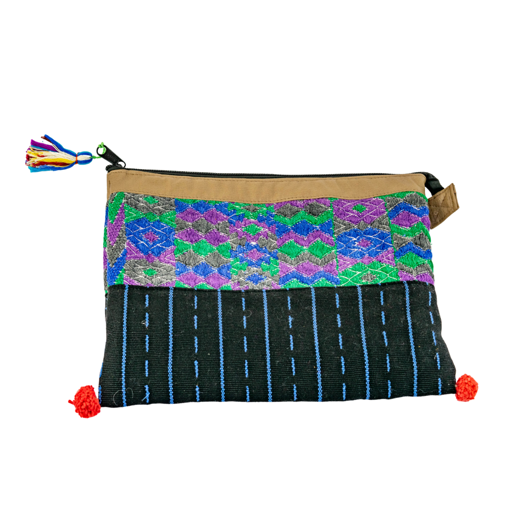 Vegan Leather Up - cycled Embroidered Textile Huipil iPad Case - Guatemala Bags La Vie Bien Vegan Leather Up - cycled Embroidered Textile Huipil iPad Case - Guatemala