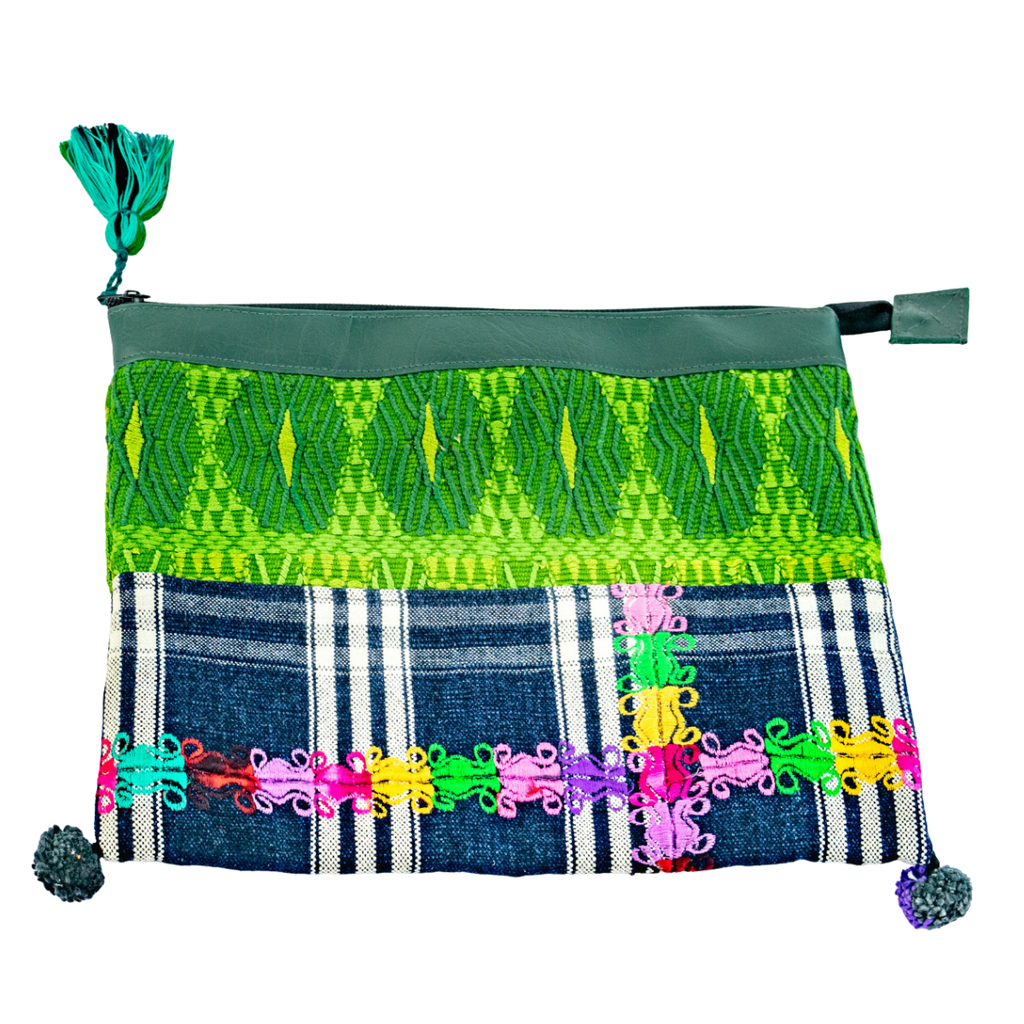 Vegan Leather Up - cycled Embroidered Textile Huipil iPad Case - Guatemala Bags La Vie Bien Vegan Leather Up - cycled Embroidered Textile Huipil iPad Case - Guatemala