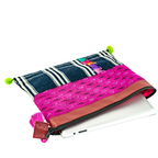 Vegan Leather Up - cycled Embroidered Textile Huipil iPad Case - Guatemala Bags La Vie Bien Vegan Leather Up - cycled Embroidered Textile Huipil iPad Case - Guatemala