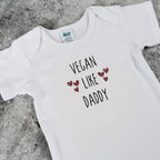 VEGAN LIKE DADDY or MOMMY Short Sleeve Baby Bodysuit Shirts & Tops La Vie Bien VEGAN LIKE DADDY or MOMMY Short Sleeve Baby Bodysuit