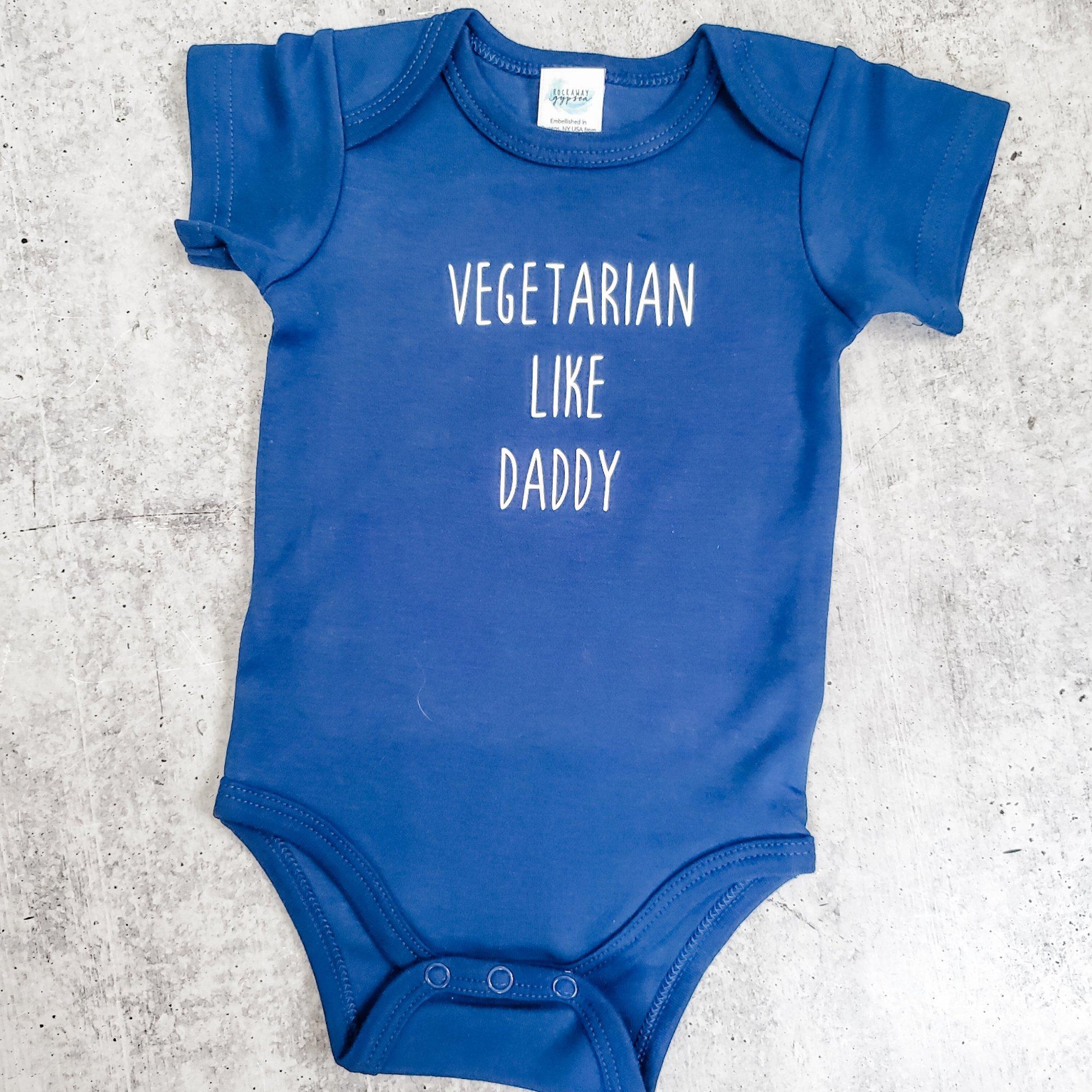 VEGAN LIKE DADDY or MOMMY Short Sleeve Baby Bodysuit Shirts & Tops La Vie Bien VEGAN LIKE DADDY or MOMMY Short Sleeve Baby Bodysuit