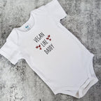 VEGAN LIKE DADDY or MOMMY Short Sleeve Baby Bodysuit Shirts & Tops La Vie Bien VEGAN LIKE DADDY or MOMMY Short Sleeve Baby Bodysuit