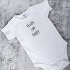 VEGAN LIKE DADDY or MOMMY Short Sleeve Baby Bodysuit Shirts & Tops La Vie Bien VEGAN LIKE DADDY or MOMMY Short Sleeve Baby Bodysuit