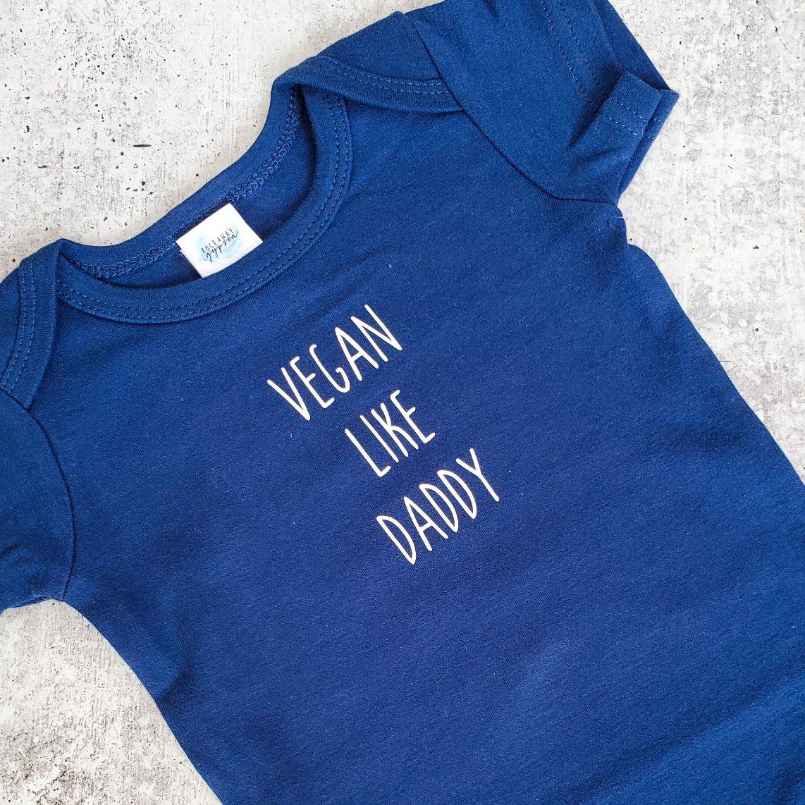 VEGAN LIKE DADDY or MOMMY Short Sleeve Baby Bodysuit Shirts & Tops La Vie Bien VEGAN LIKE DADDY or MOMMY Short Sleeve Baby Bodysuit