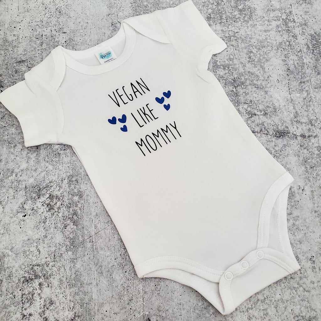 VEGAN LIKE DADDY or MOMMY Short Sleeve Baby Bodysuit Shirts & Tops La Vie Bien VEGAN LIKE DADDY or MOMMY Short Sleeve Baby Bodysuit