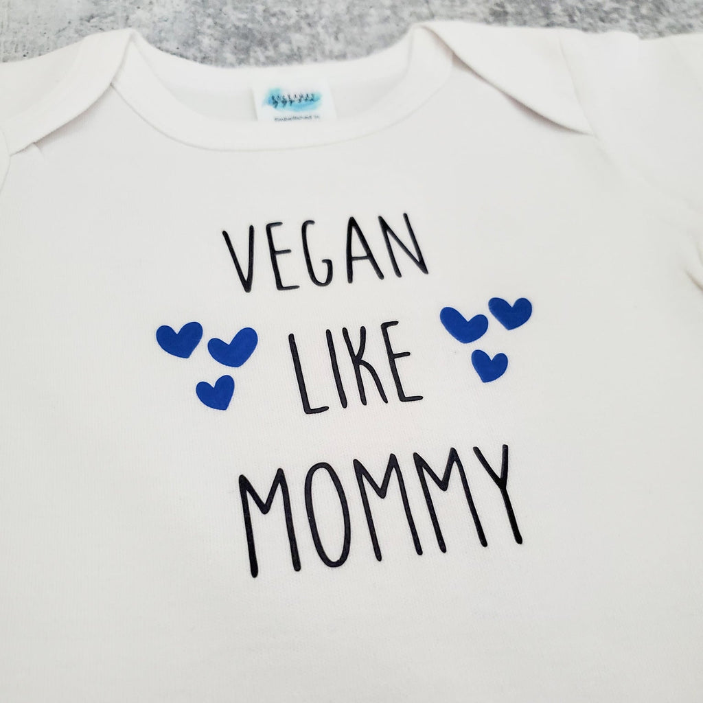 VEGAN LIKE DADDY or MOMMY Short Sleeve Baby Bodysuit Shirts & Tops La Vie Bien VEGAN LIKE DADDY or MOMMY Short Sleeve Baby Bodysuit