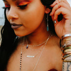 VEGAN Rainbow Bar Necklace Stamped Necklaces La Vie Bien VEGAN Rainbow Bar Necklace