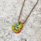 Vegan Rainbow Pendant Necklace Stamped Necklaces La Vie Bien Vegan Rainbow Pendant Necklace