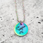 Vegan Rainbow Pendant Necklace Stamped Necklaces La Vie Bien Vegan Rainbow Pendant Necklace