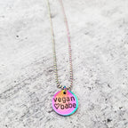 Vegan Rainbow Pendant Necklace Stamped Necklaces La Vie Bien Vegan Rainbow Pendant Necklace