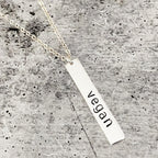 VEGAN Silver Vertical Bar Necklace Stamped Necklaces La Vie Bien VEGAN Silver Vertical Bar Necklace