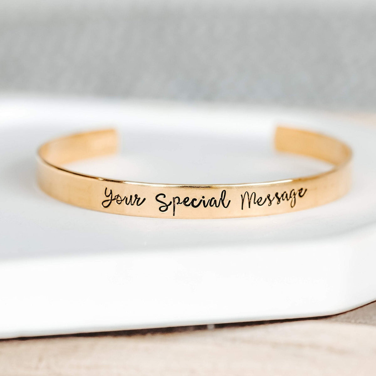 VEGAN Stacking Cuff Bracelet Stamped Cuffs La Vie Bien VEGAN Stacking Cuff Bracelet