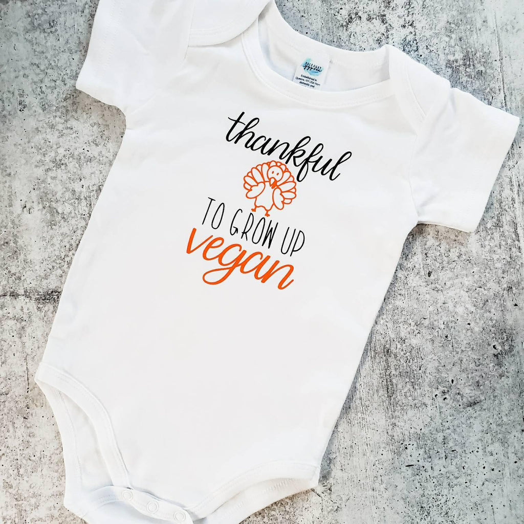 VEGAN THANKSGIVING One Piece Short Sleeve Baby Bodysuit Kids' Clothes La Vie Bien VEGAN THANKSGIVING One Piece Short Sleeve Baby Bodysuit