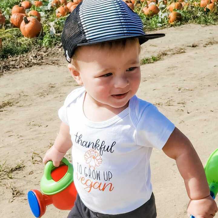 VEGAN THANKSGIVING One Piece Short Sleeve Baby Bodysuit Kids' Clothes La Vie Bien VEGAN THANKSGIVING One Piece Short Sleeve Baby Bodysuit