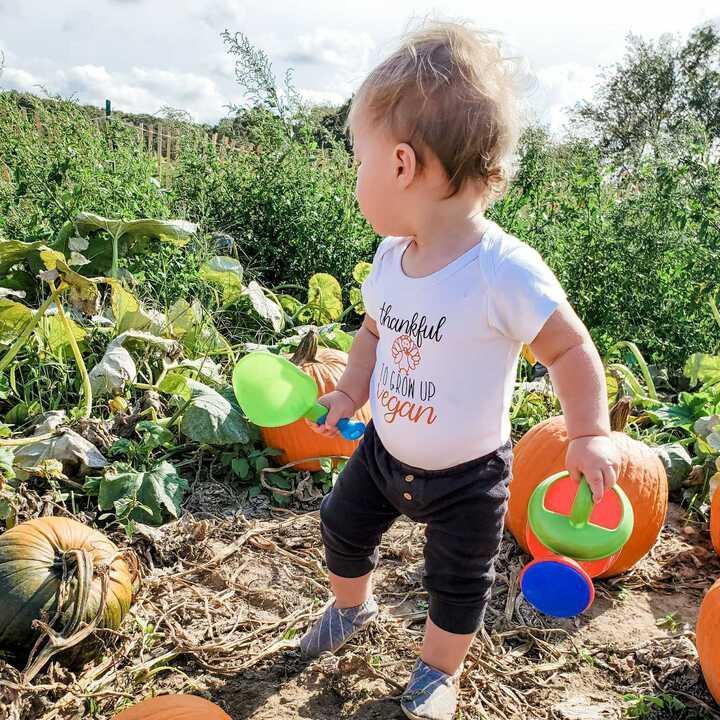 VEGAN THANKSGIVING One Piece Short Sleeve Baby Bodysuit Kids' Clothes La Vie Bien VEGAN THANKSGIVING One Piece Short Sleeve Baby Bodysuit