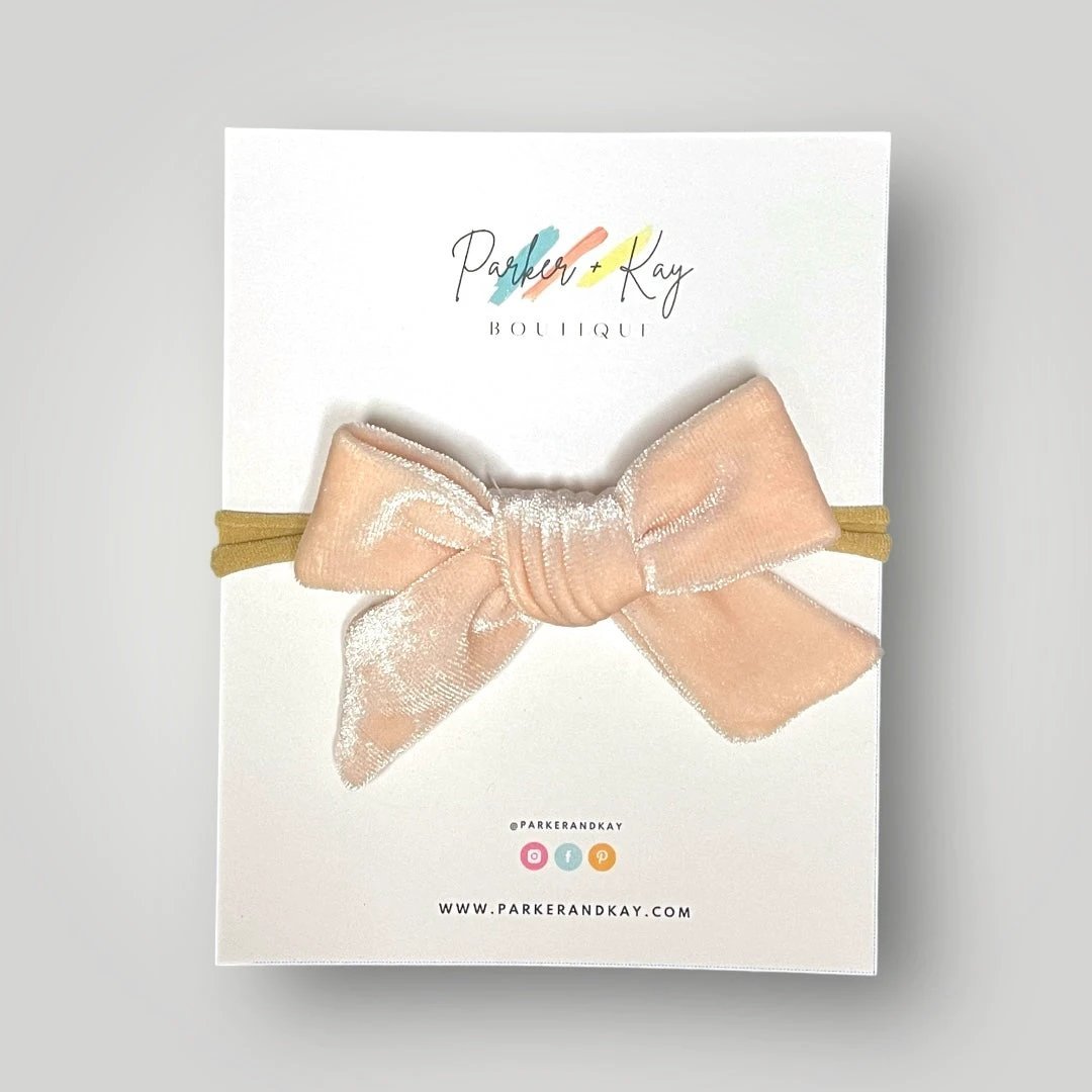 Velour Hair Bow | Clip, Headband, or Pigtail Clips by Parker + Kay Creative