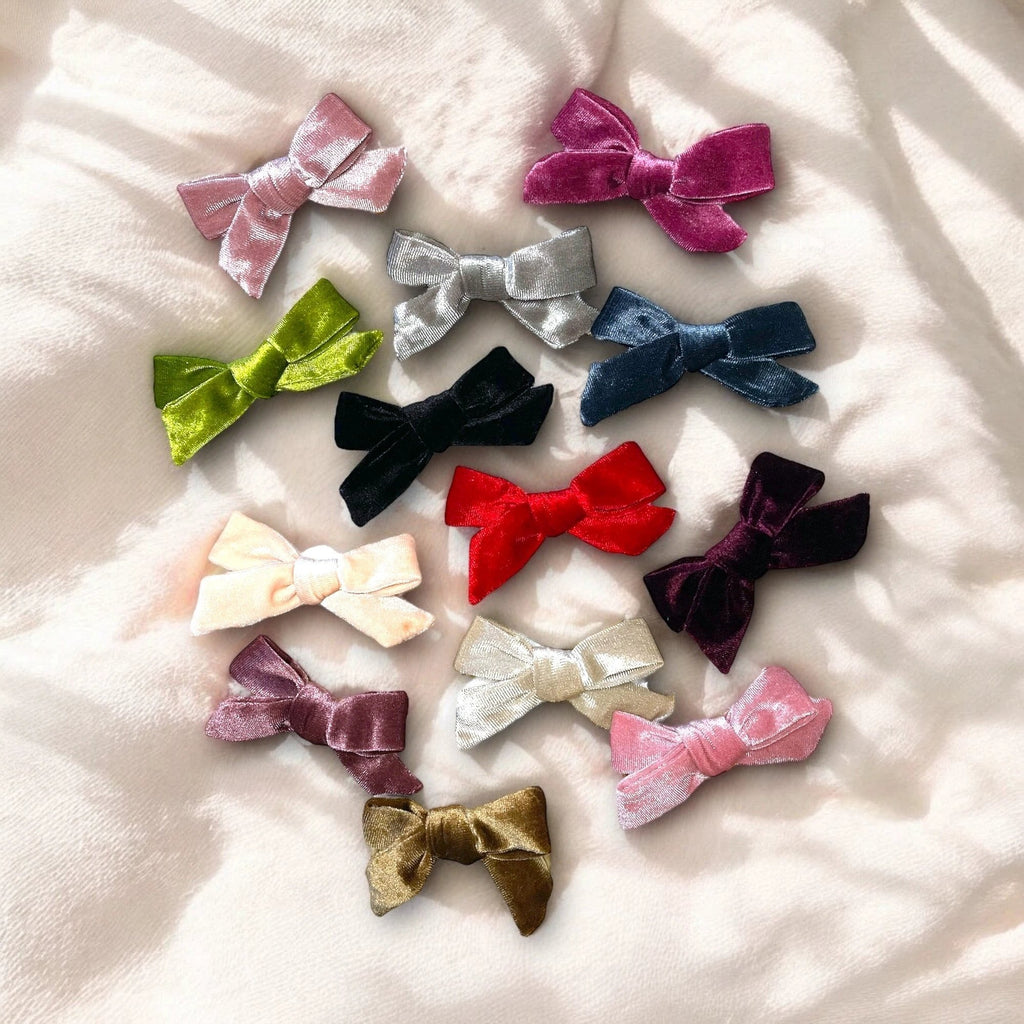 Velour Hair Bow | Clip, Headband, or Pigtail Clips by Parker + Kay Creative