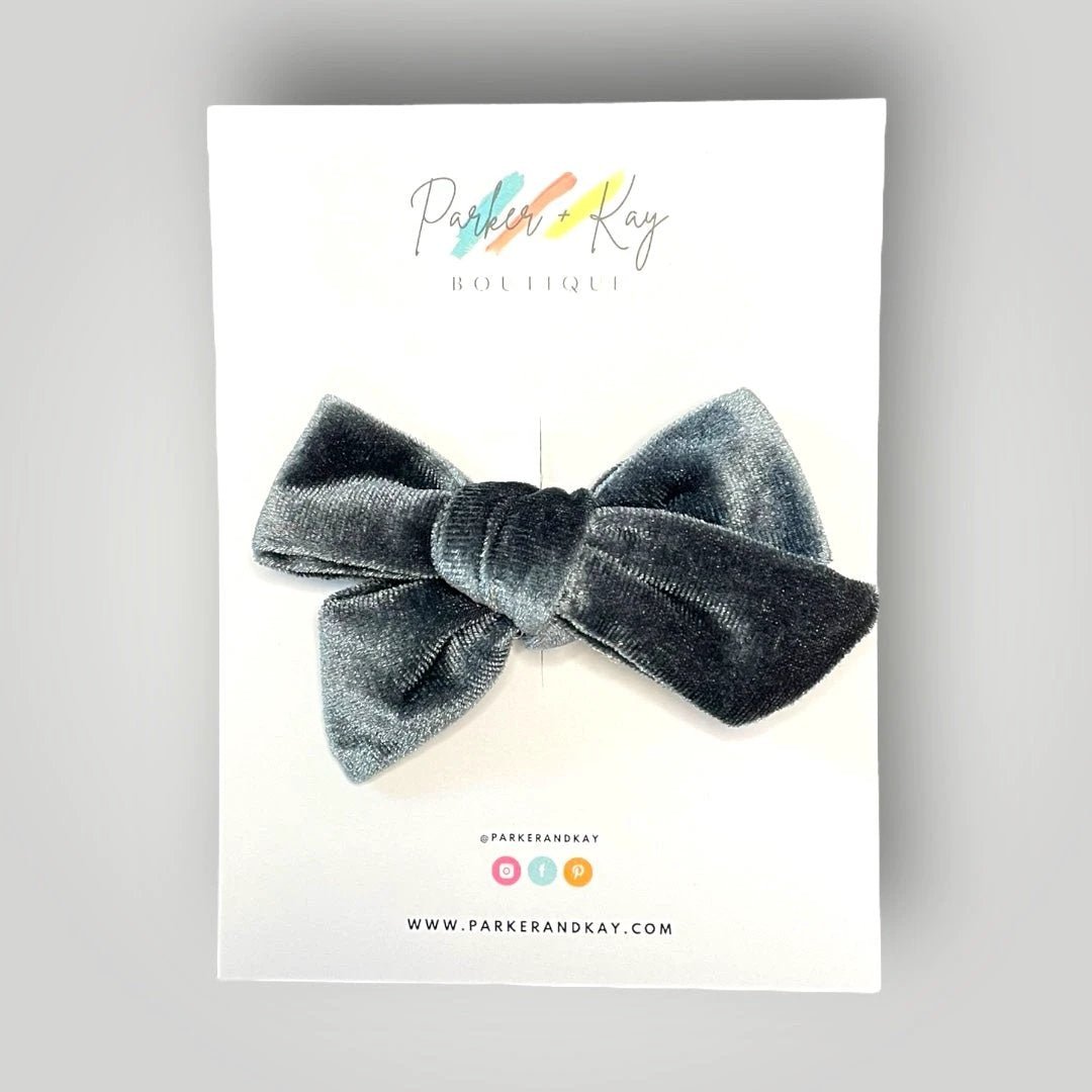 Velour Hair Bow | Clip, Headband, or Pigtail Clips by Parker + Kay Creative