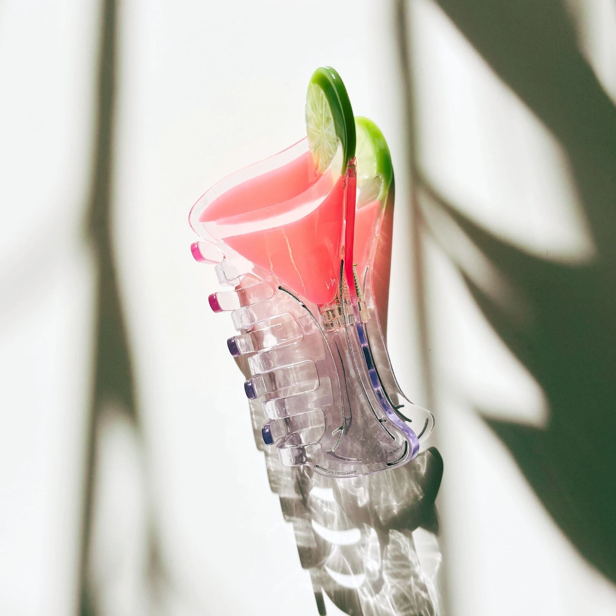Velvet Claws Cosmo Pink Cocktail Hair Claw | Stemmed Glass Shaped Claw Clip by The Bullish Store
