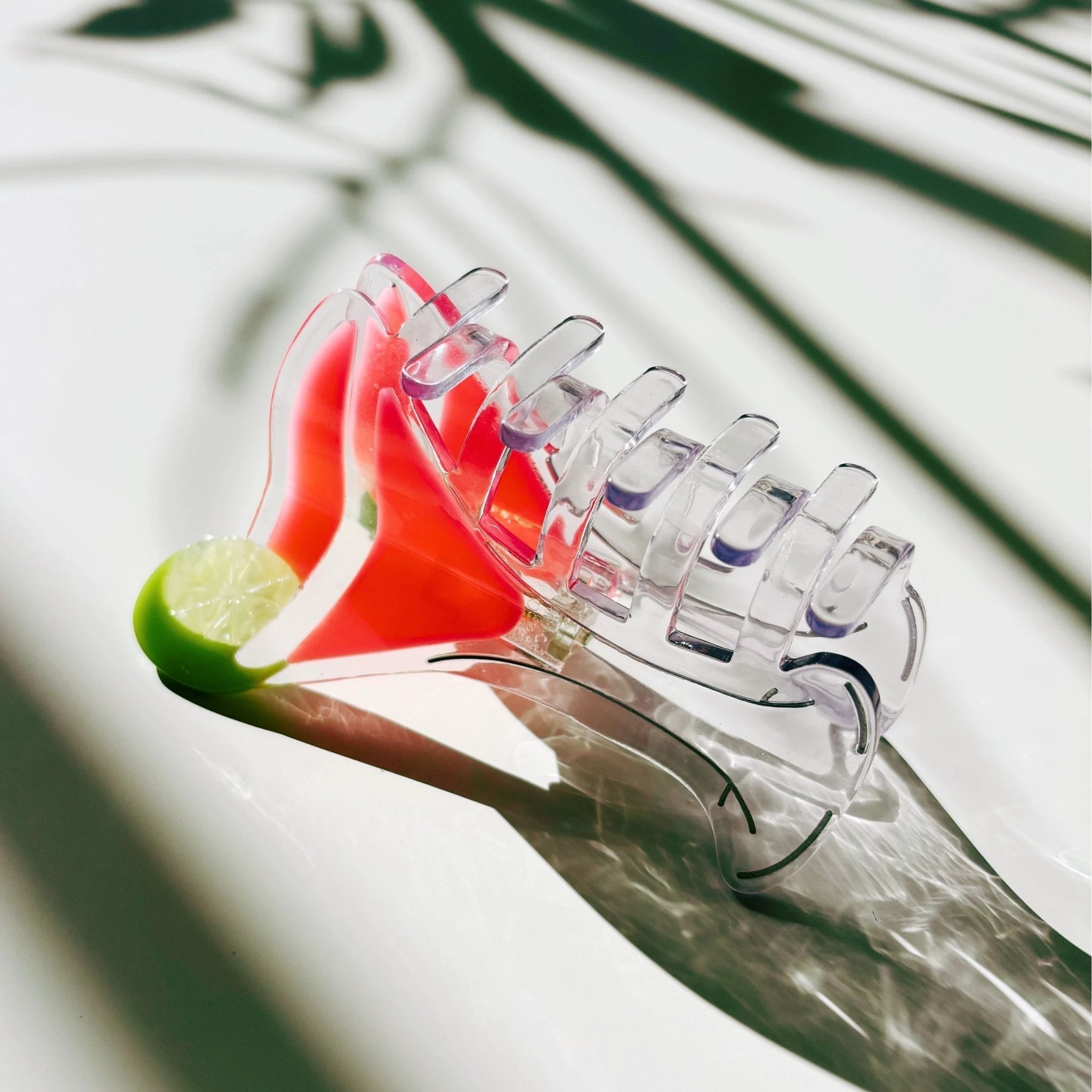 Velvet Claws Cosmo Pink Cocktail Hair Claw | Stemmed Glass Shaped Claw Clip by The Bullish Store