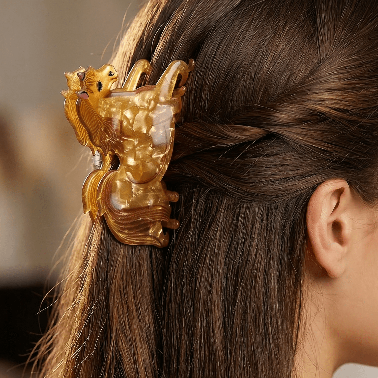 Velvet Claws Golden Horse Hair Claw by The Bullish Store