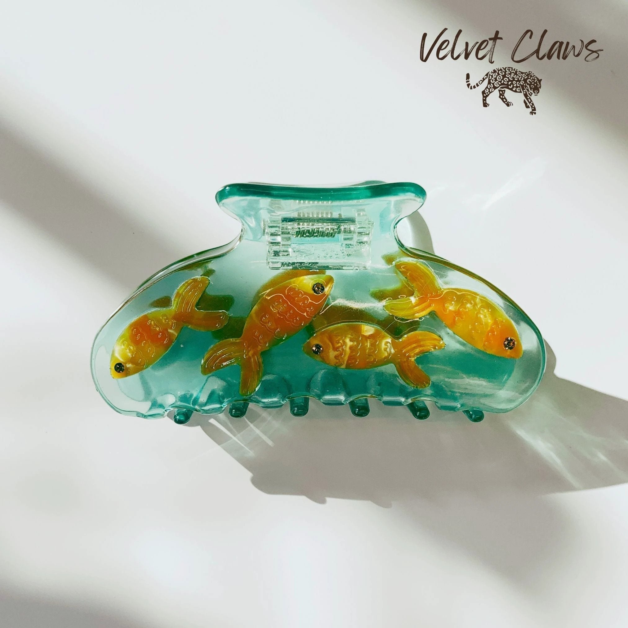 Velvet Claws Goldfish Hair Clip | School of Gold Fish Hair Claw by The Bullish Store