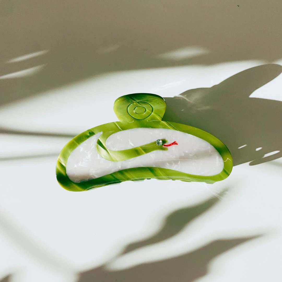 Velvet Claws Hair Clip | Green Snake Hair Claw by The Bullish Store