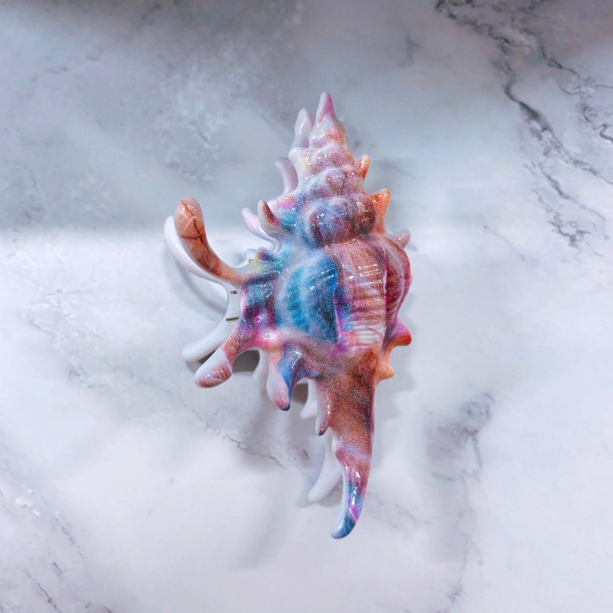 Velvet Claws Realistic Conch Shell Hair Claw in Mermaid Colors by The Bullish Store