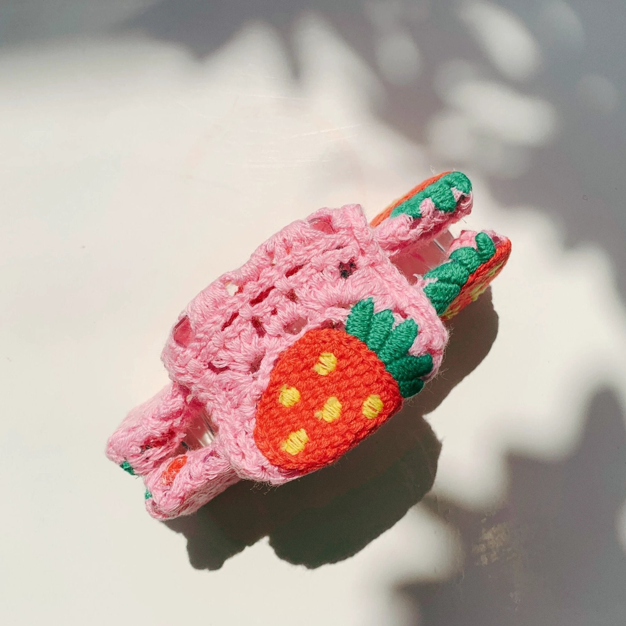 Velvet Claws Strawberry Granny Square Hair Claw by The Bullish Store