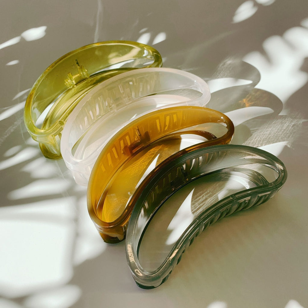 Velvet Claws The Bean Hair Claw in Crystal Accessories La Vie Bien Velvet Claws The Bean Hair Claw in Crystal