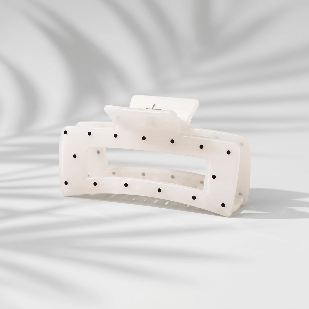 Velvet Claws Uptown Lady in White Dot Hair Clip Accessories La Vie Bien Velvet Claws Uptown Lady in White Dot Hair Clip