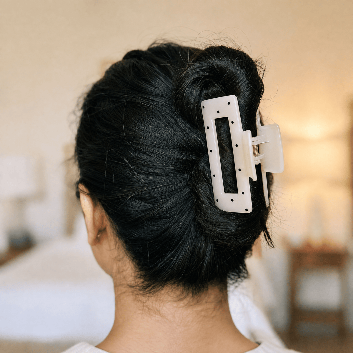 Velvet Claws Uptown Lady in White Dot Hair Clip Accessories La Vie Bien Velvet Claws Uptown Lady in White Dot Hair Clip