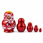 Velvet Color with White Flowers Wooden Nesting Dolls Nesting Dolls > Flowers La Vie Bien Velvet Color with White Flowers Wooden Nesting Dolls