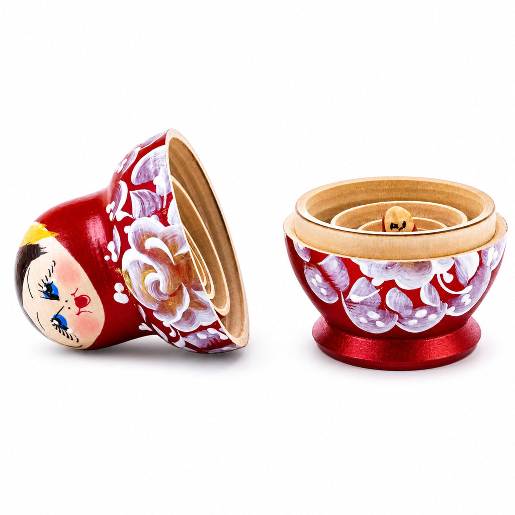 Velvet Color with White Flowers Wooden Nesting Dolls Nesting Dolls > Flowers La Vie Bien Velvet Color with White Flowers Wooden Nesting Dolls