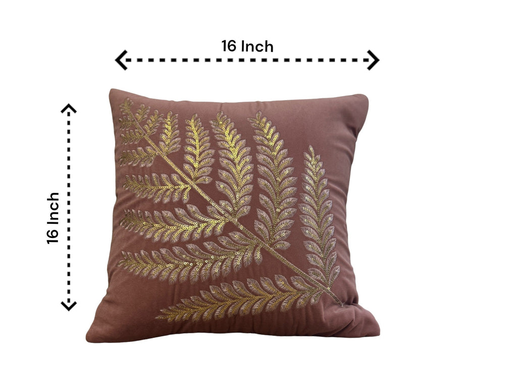 Velvet Cushion or Pillow Cover with Australian Leaf Design, Set of 2 Cushion Cover La Vie Bien Velvet Cushion or Pillow Cover with Australian Leaf Design, Set of 2