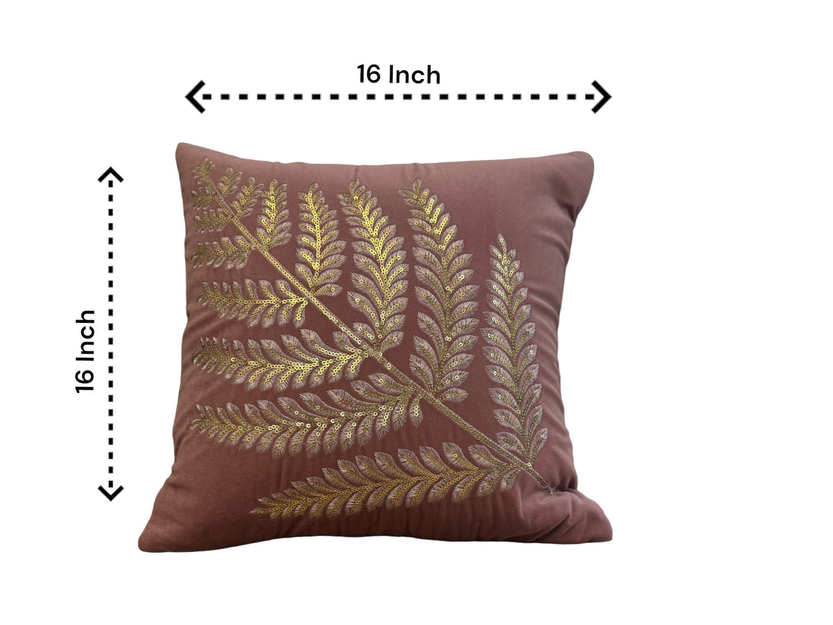 Velvet Cushion or Pillow Cover with Australian Leaf Design, Set of 2 Cushion Cover La Vie Bien Velvet Cushion or Pillow Cover with Australian Leaf Design, Set of 2