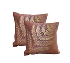 Velvet Cushion or Pillow Cover with Australian Leaf Design, Set of 2 Cushion Cover La Vie Bien Velvet Cushion or Pillow Cover with Australian Leaf Design, Set of 2