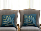 Velvet Cushion or Pillow Cover with Australian Leaf Design, Set of 2 Cushion Cover La Vie Bien Velvet Cushion or Pillow Cover with Australian Leaf Design, Set of 2