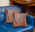 Velvet Cushion or Pillow Cover with Australian Leaf Design, Set of 2 Cushion Cover La Vie Bien Velvet Cushion or Pillow Cover with Australian Leaf Design, Set of 2
